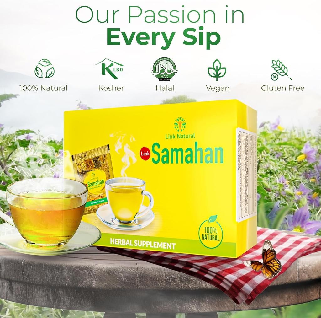 Link Natural Samahan Herbal Tea Bags 100 Count 4gm Each, Immune Support Wellness, Ceylon Spice Infusion For Cold Relief
