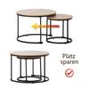 Round Coffee Table 2-Piece Set Coffee Table Living Room Round Nesting Side Table 2 Round Side Table (Oak)