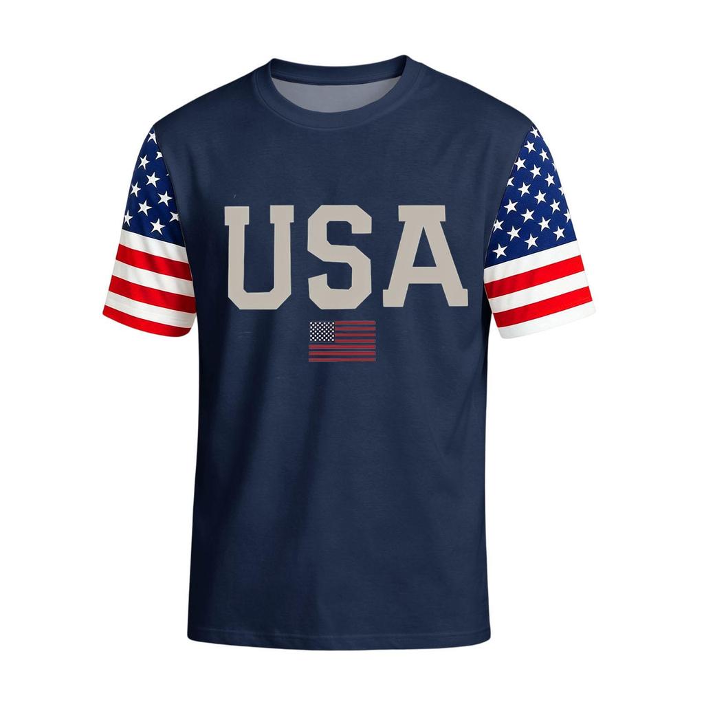 Camiseta casual para hombre con cuello redondo, ligera, transpirable y de manga corta