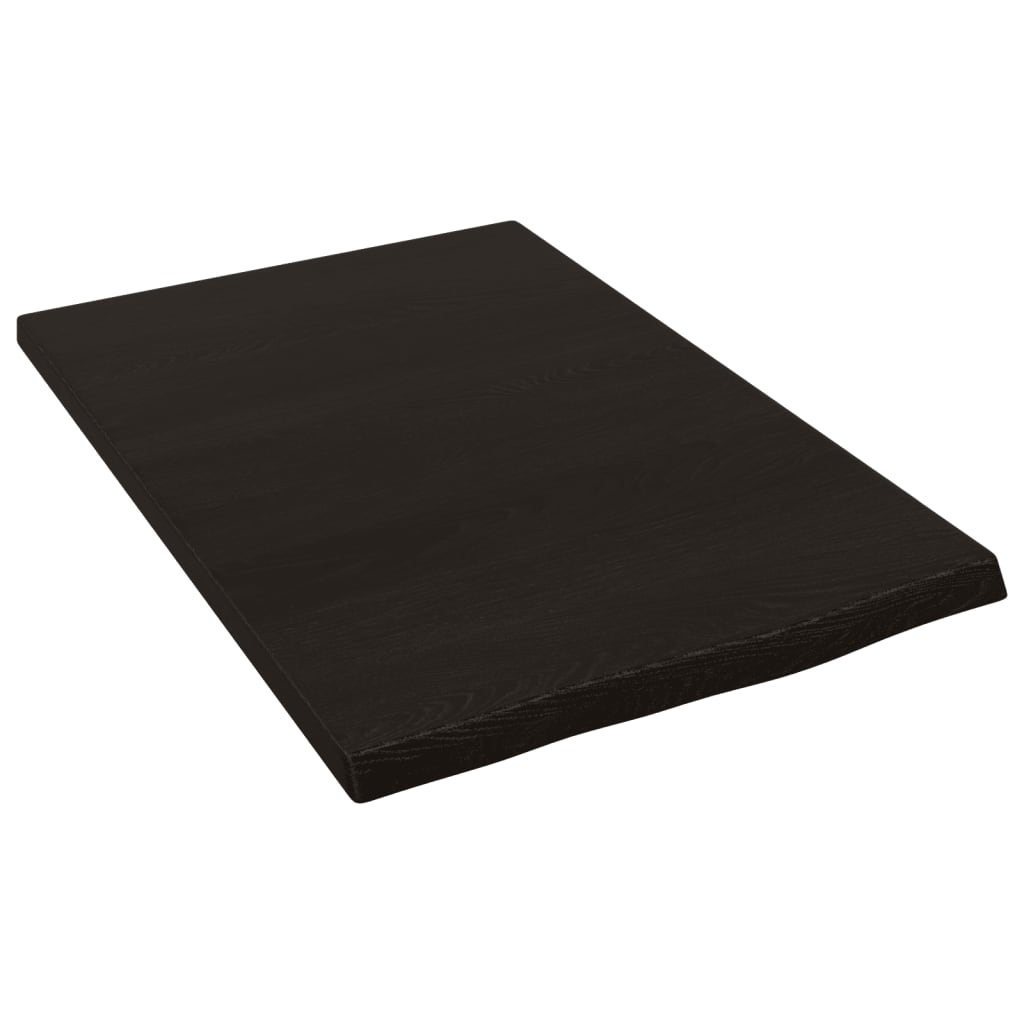 Vidaxl Półka, Ciemnobrązowa, 40X60X2 Cm, Wykończone Lite Drewno Dębowe