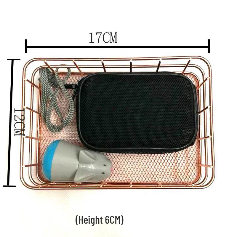 Gold Iron Fruit and Jewelry Storage Basket for Household Sundries