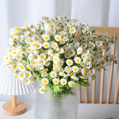 Künstliche Blumen 30 Köpfe Seidenstoff Kamillenstiele Pastorale Art Fake Flowers Wand Hochzeitsdeko Foto Requisiten