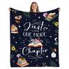 Books and Flowers Printed Blanket for Sofa Bed Travel Camping Living Room Office Conditioning Blanket for All Seasons Gifts