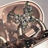 Copper Alloy Earphone Clip With Dazzling Rhinestones Bows Detachable Universal Headphone Decoration