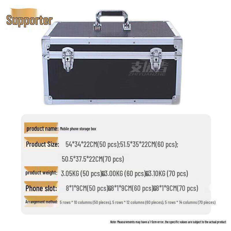 Aluminum Alloy 70-Slot Portable Phone Storage Case