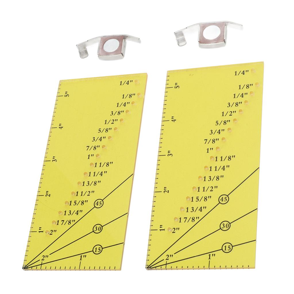 2set Seam Guide Ruler Strong Magnetic Stainless Steel Transparent Acrylic Yellow Ruler Positioning