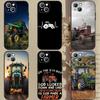 Husă Telefon Tractor Vehicul Agricol Husă Telefon Pentru Apple iPhone 15,14,13,12,11,XS,XR,X,8,7,Pro,Max,Plus,mini Silicon Negru