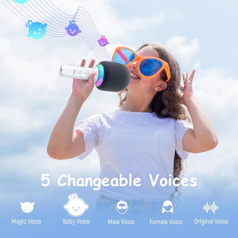 Karaoke Microphone Wireless Bluetooth-compatible Handheld Mic with Built-in Speaker,Portable Singing Microphone for Party