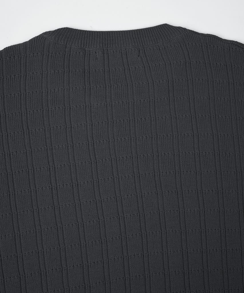 BIRBANTE Washable Cotton Square Round Knit - Dark Gray