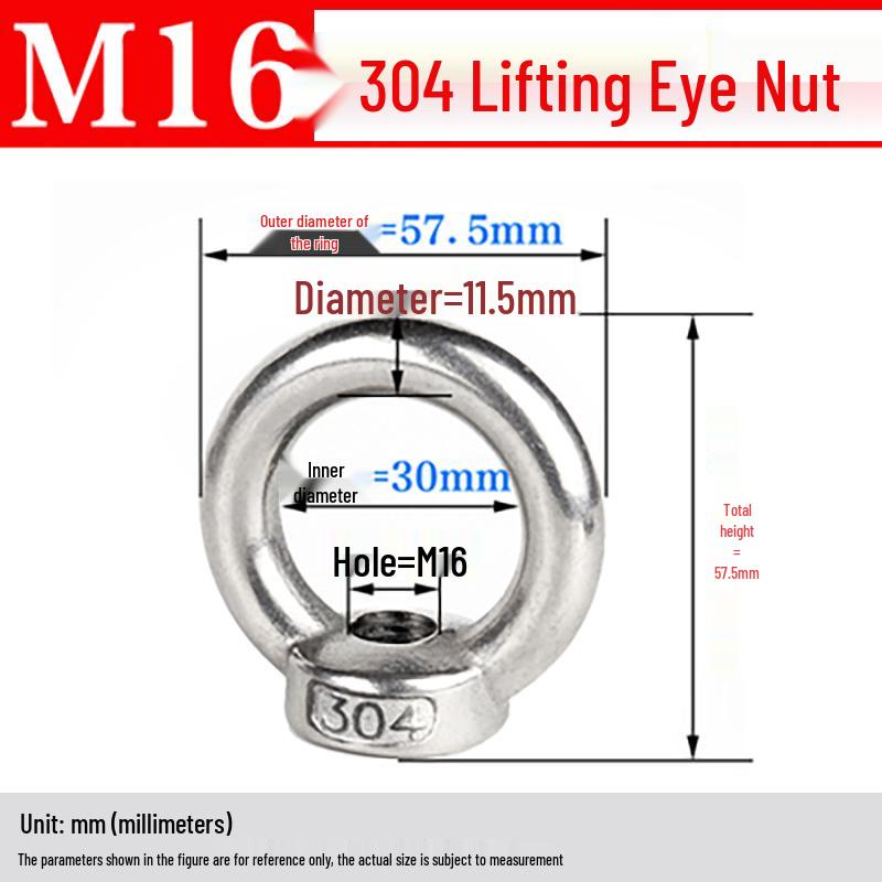 Stainless Steel Lifting Eye Nut (304/316) Round Lug Ring Cap Nut