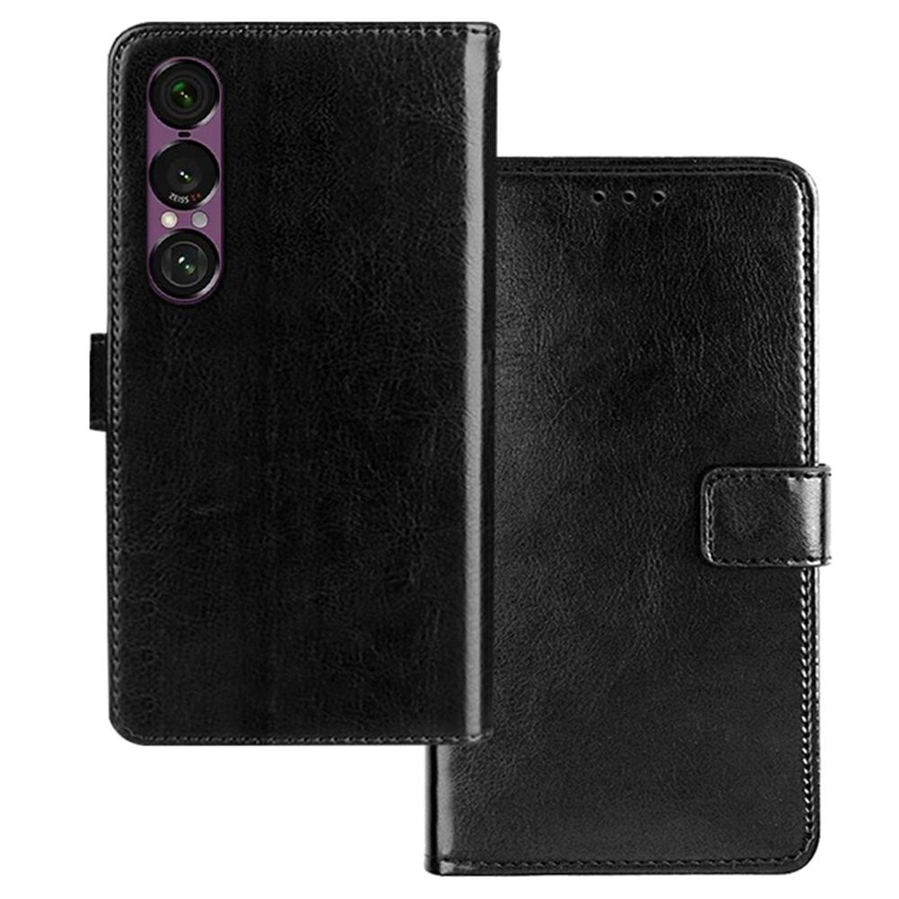 IDEWEI For Sony Xperia 1 VII Case Wallet Leather Phone Cover Crazy Horse Texture
