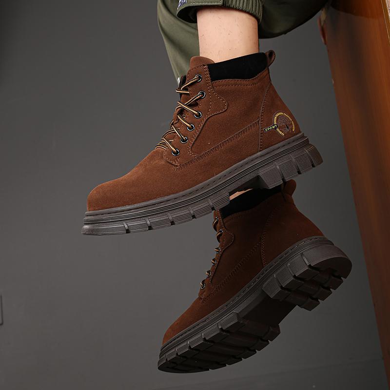 New Arrival Men Outdoor Ankle Boots Fashion Male Flats Lace-Up Men's High Top Walking Shoes High Quality Male Motocross Boots