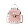 Women's backpack 20 new plaid contrasting color lock shoulder small backpack fashion casual mobile phone bag gift bag