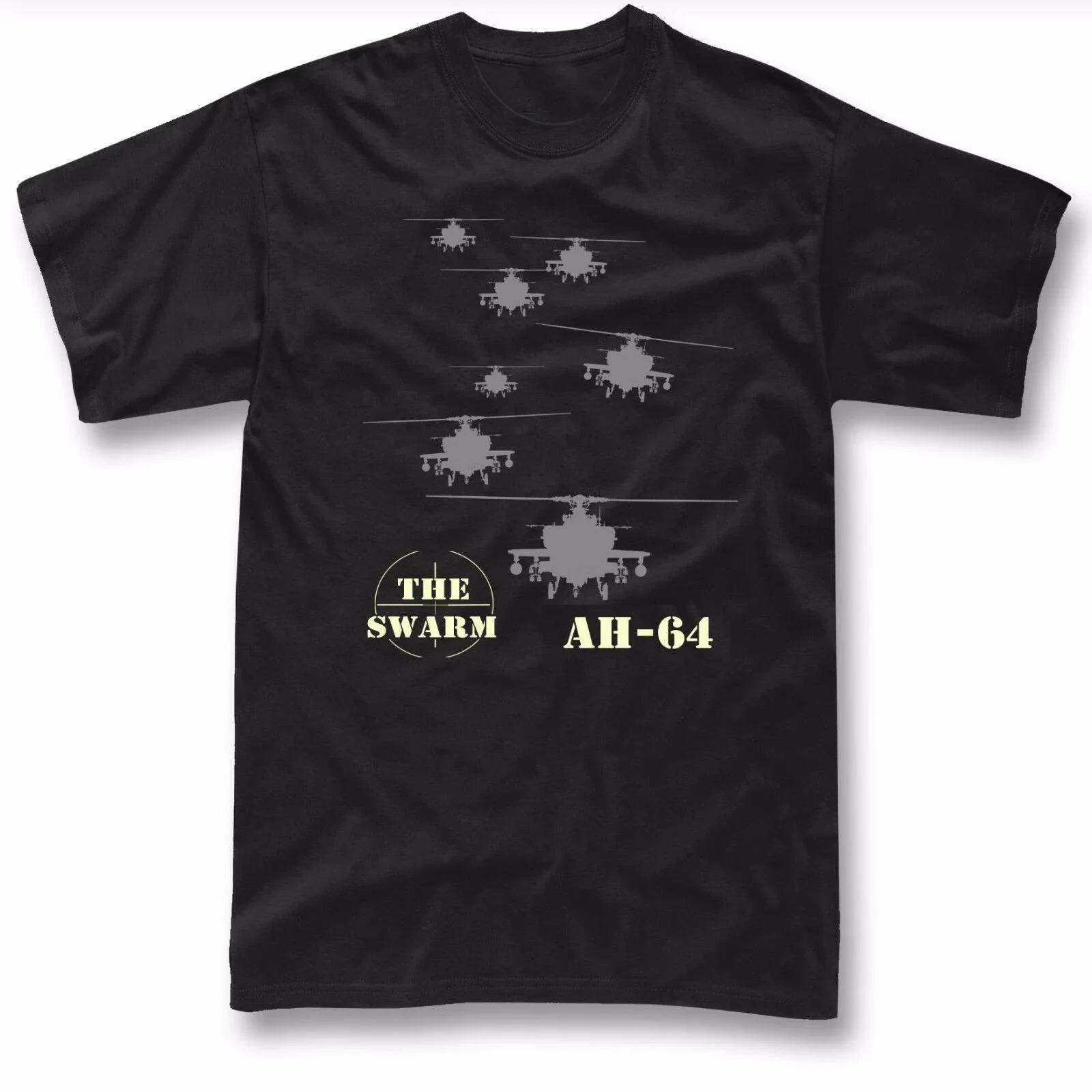 

The Swarm Military US Army Apache AH64 Attack Helicopter TShirt 100 Cotton ONeck Short Sleeve Summer Casual Mens Tshirt S