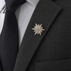 Alloy Lapel Pin 1/2Pcs Double-Layered Eight-Pointed Star with Rhinestones Thickened