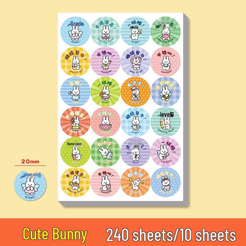 Kids  Inspirational Cartoon Reward Stickers for Praise and Self-Discipline Charts