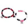 European Halloween Spider Heart Magnetic Couple Bracelet