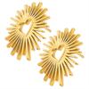 Fashion Ear Studs Gold Color Sun Heart Flower Stainless Steel Earrings For Women Men Accessories Ear Jewelry Fit DIY Rhinestone