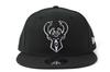 New Era 9FIFTY Snapback Black NBA Eastern Milwaukee Bucks Cap, & White, Conference,