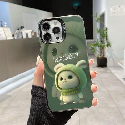 Cartoon Cute Rabbit Phone Case 16 for IPhone 15 Color Silver Case 11 Anti Drop 14 Promax Protective Cover 13