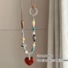 Heart-shaped Wood Pendant Necklace Ceramic Women Jewelry New Long Sweater Chain Necklace  for Women
