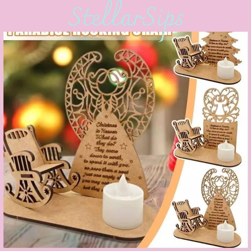 Christmas Heaven In Poem Tree Rocking Chair Candle Lights Memorial Gift Ornament