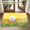 Crystal Velvet Square Rug Custom NameDiddl Pattern Non Slip Home Floor Decor Rug