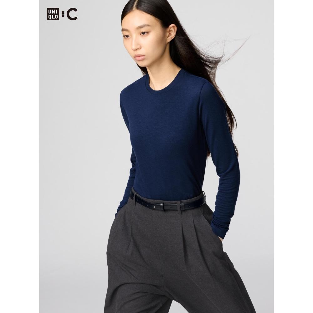 Uniqlo HeaTTech Cashmere Blend Crewneck T  Long Sleeve 