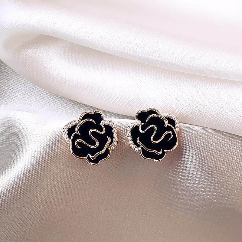 2023 Trendy S925 Sterling Silver Camellia Stud Earrings – High-End Fashion