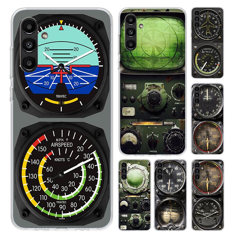 Aviation Aeroplane Helicopter Cockpit Instrument Phone Case for Samsung Galaxy A16 A26 A36 A56 A15 A25 A35 A55 A14 A24 A34 A54 A