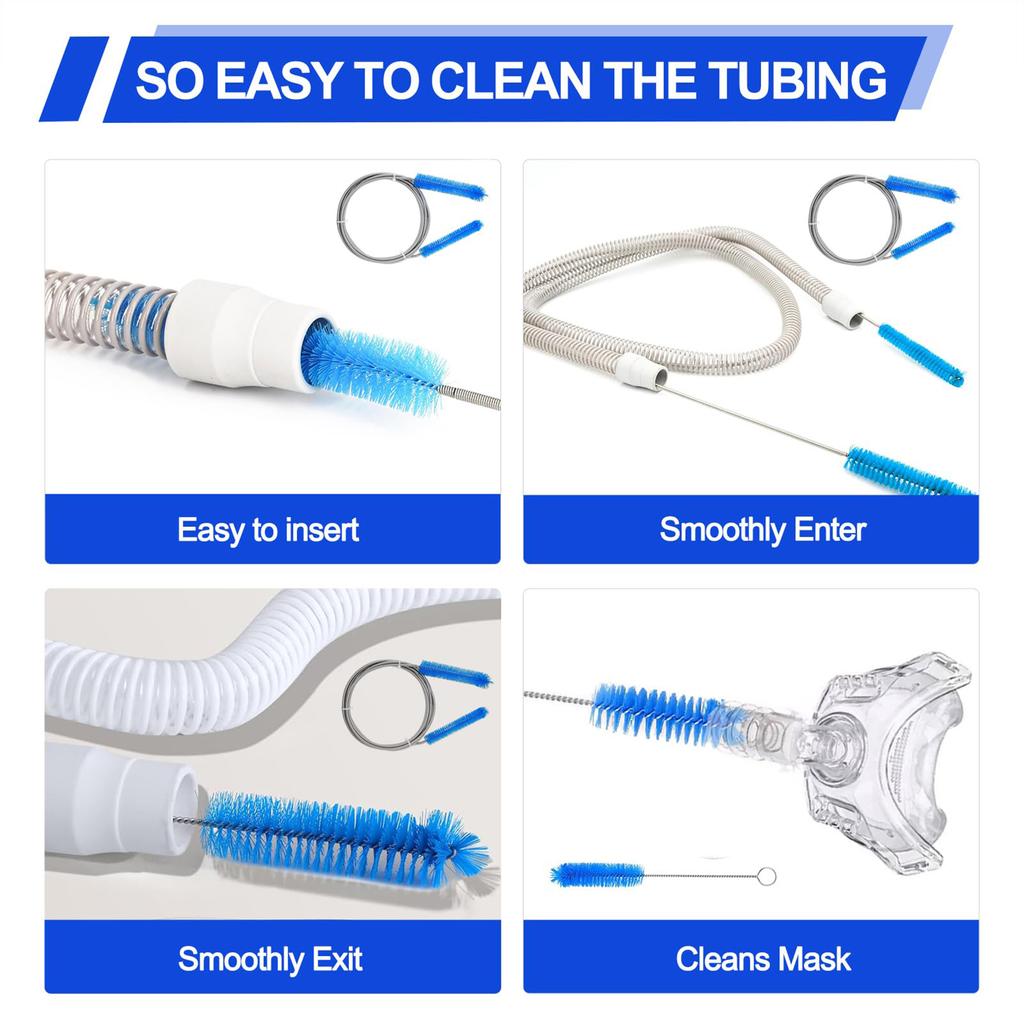 4 Stück BMC CPAP Schlauch Reinigungsbürsten Set Cpap Zubehör Cpap Schlauchreiniger Flexible Bürste Reinigungswerkzeuge für 15-22mm Schlauch