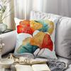 Colorful Ginkgo Biloba Leaf Pillow Cover Watercolor Print Artistic Botanical Cushion Case For Sofa Bed Couch Boho Home Decor