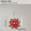 2D Flat Christmas Cartoon Red Flowers Pattern Earrings Jewelry Gift for Women Female