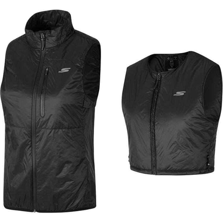 Skechers Lightweight Insulated Soft Comfortable Vest Set Women vests Carbon-Black P324W080-0018 S