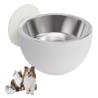 Bol Magnétique Mural pour Chien Bol Surélevé pour Animal de Compagnie en Acier Inoxydable Bols Anti-Déversement pour Croquettes pour Chien Support Mural Détachable Bol Surélevé pour Croquettes pour Chiots