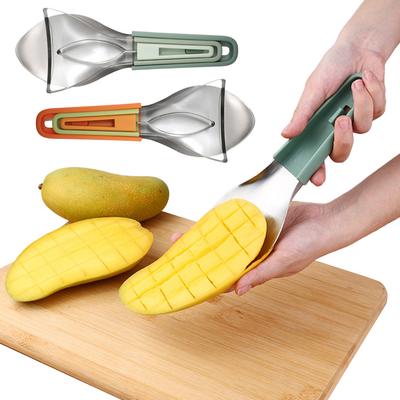 3-in-1 Mango Slicer Peeler Fruit Slicer with Stainless Steel Blade Pit Remover Tool for Watermelon Cutter Peach Slicers and More