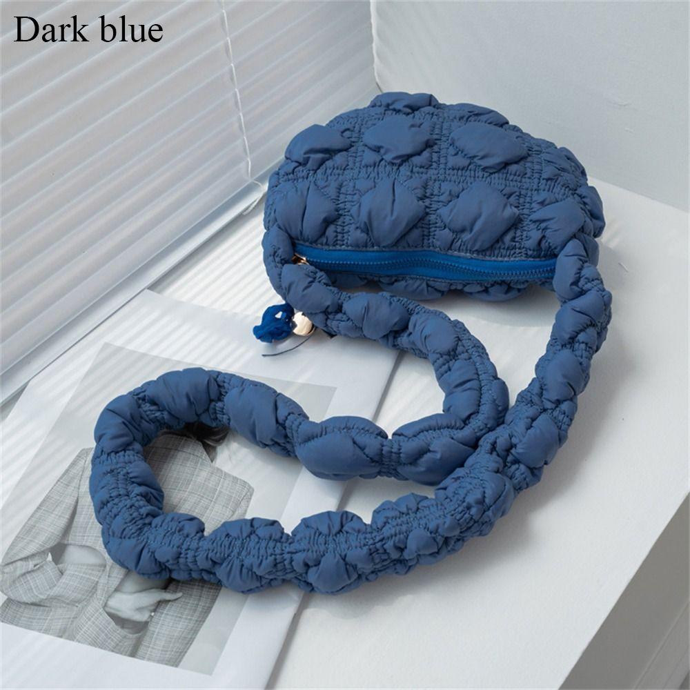 Women Cloud Pleated Bubbles Messenger Bag Elegant Quilted Shopping Bag Casual Shoulder Bag Fashion Simple Solid Color Handbags