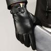 1pair  Black Thickened Gloves Waterproof Windproof Mittens PU Anti-cold Gloves  Autumn