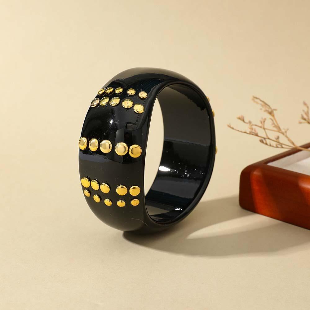 

Lightweight Resin Chunky Resin Bangle High-Gloss Finish Stacked Wrist Jewelry Trend-Setting Youth