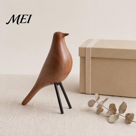 Compact Decorative Piece Nordic Style Bird Desktop Decor, Medieval Table Minimalist Streamlined Design Statue for Home Office Bookshelf Mantelpiece