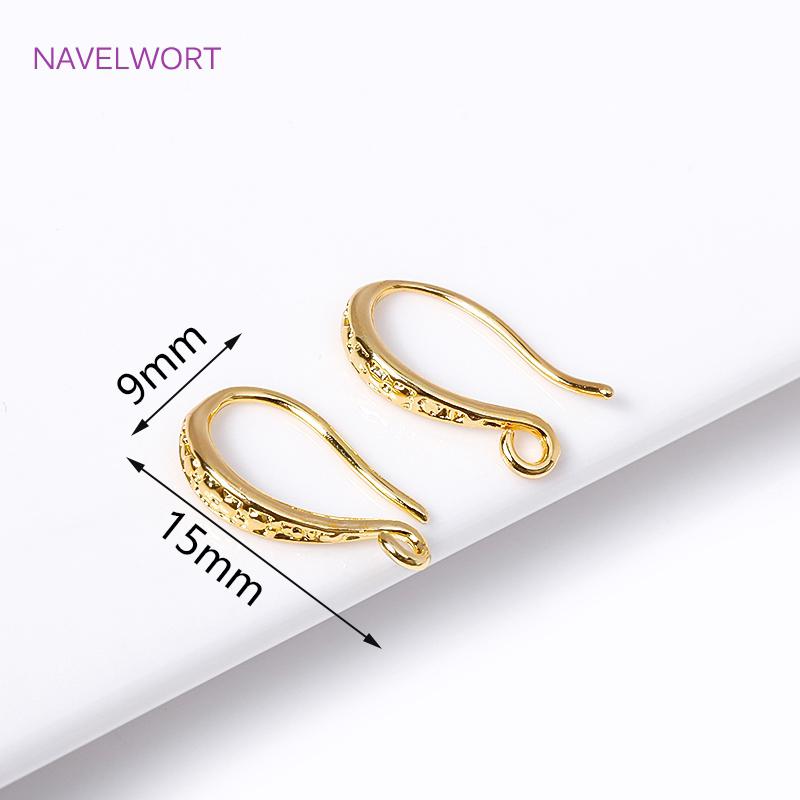 

Earring Hooks with Open Loop 18K Gold Plated Ear Wire For Earrings Making Supplies Earwire DIY Accessories 10 pieces