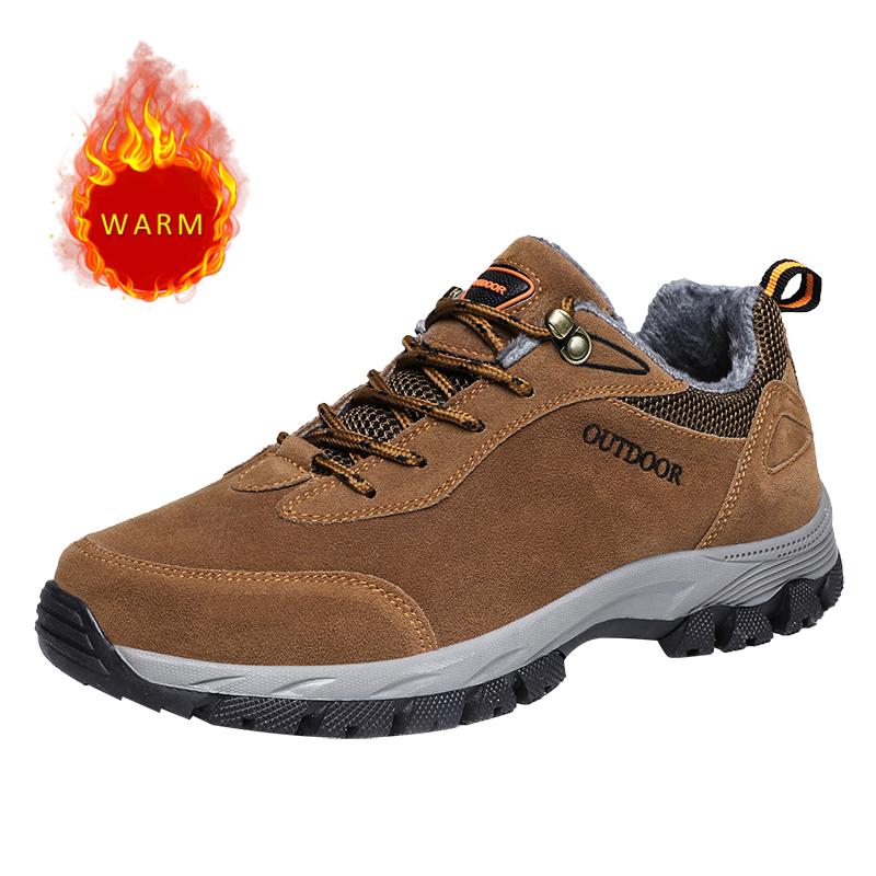Winter New Men's Cotton Shoes Warm Plush Men's Outdoor Mountaineering Shoes Durable Casual Shoes Walking Shoes Free Delivery