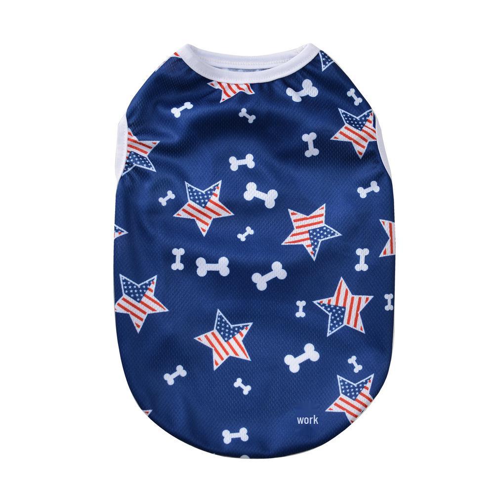 Summer National Flag Dog Vest - Thin & Breathable, Perfect for Independence Day Celebrations