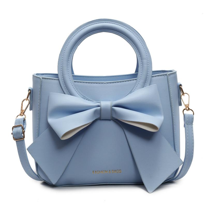 Premium bow portable small square bag women's fashion shoulder bag messenger bag