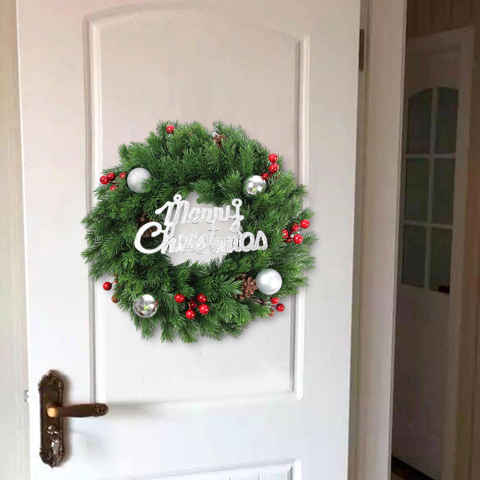 Artificial Christmas Wreath Housewarming 35cm Door Ornaments Christmas Wreath Door Hanging for Office Wall Hotel Bedroom Wedding
