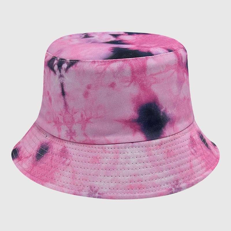 Neutral Summer Tie Dye Printed Fisherman Hat Outdoor Breathable Hat Sunshade