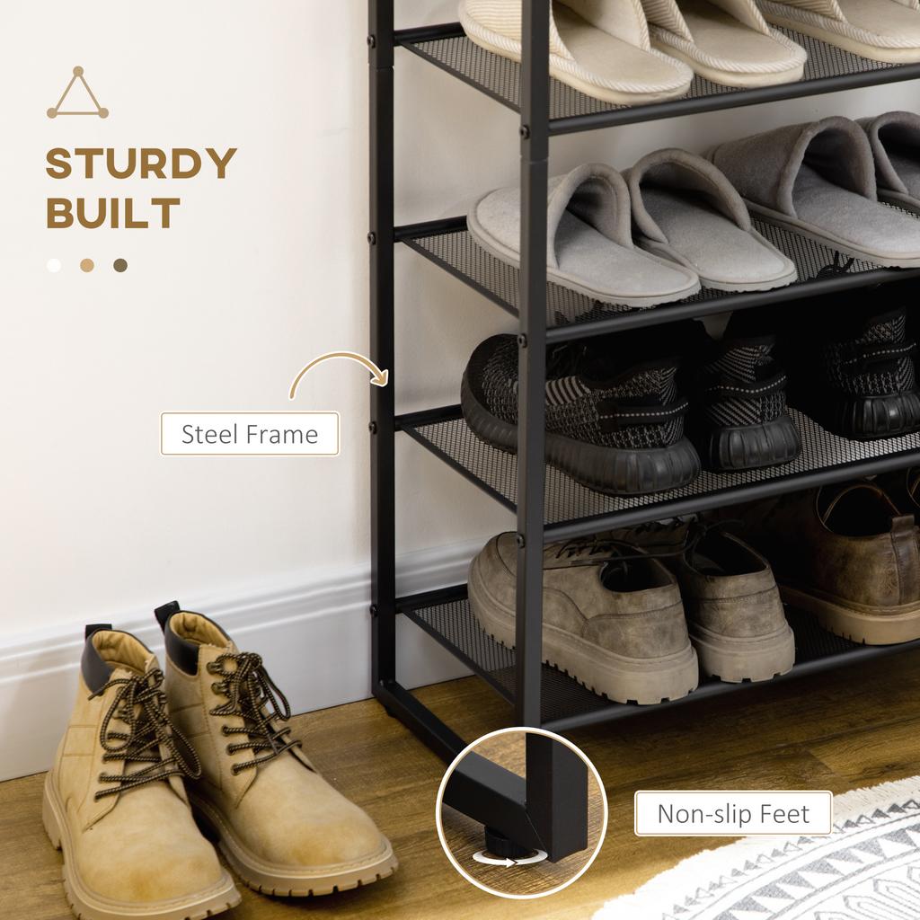 8-Tier Shoe Rack, Shoe Storage Organizer with Mesh Shelves, Free Standing Shoe Shelf Stand for 21-24 Pairs of Shoes for Entryway, Hallway, Closet