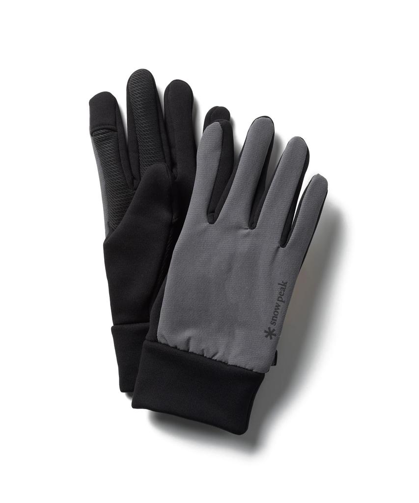 Snow Peak Polartec Power Stretch Gloves and Gray 2 AC-25AU019, Men's Women's,