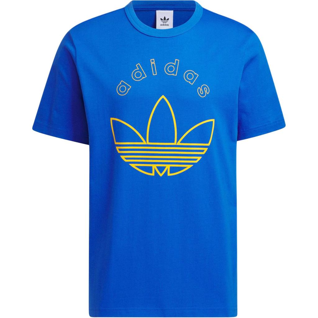 Adidas Sports Casual Crew Neck T-Shirt Men Tops Blue JD1577