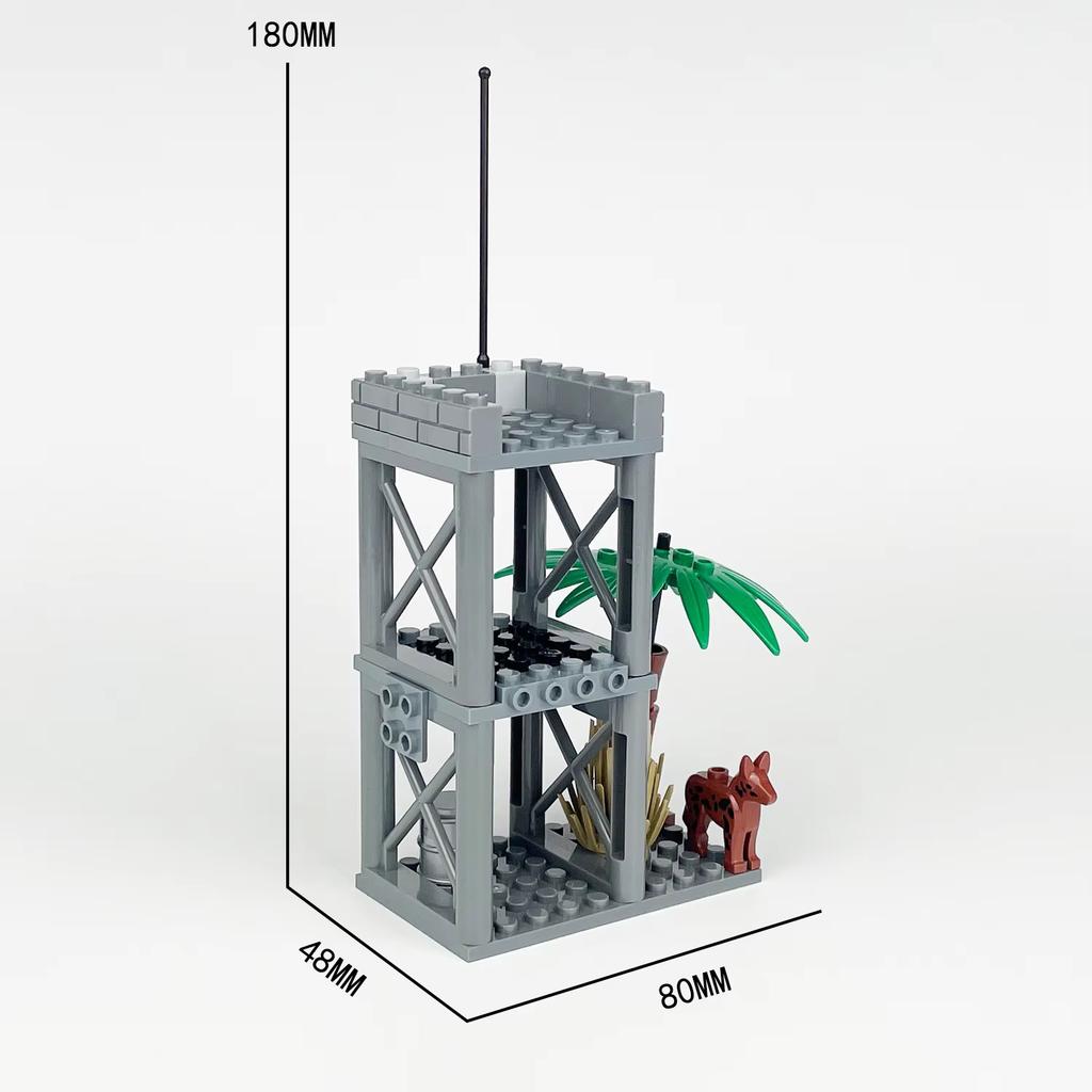 Military-themed Children's Building Block Set : Watchtower Defense Tower, Outpost Platform, MOC Assembly Kits-perfect Boy's Gift Present